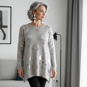 Elegant Gray Women's Sweater